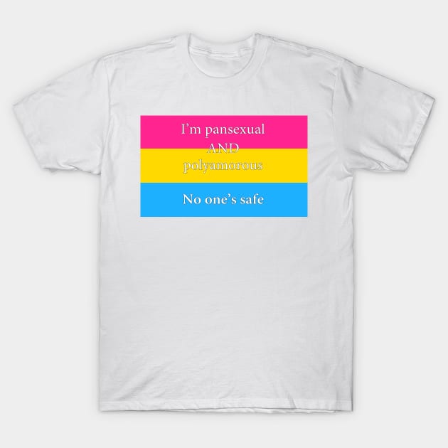 Pansexual and Polyamorous Flag T-Shirt by Libido